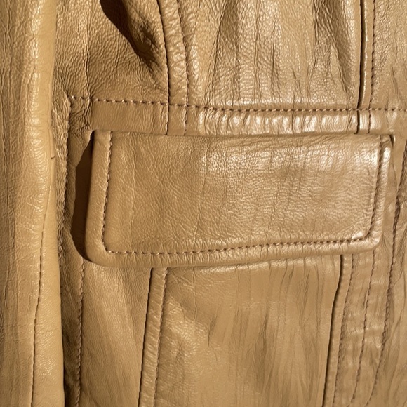 Tan Soft Leather Blazer Women’s Large - Picture 5 of 8